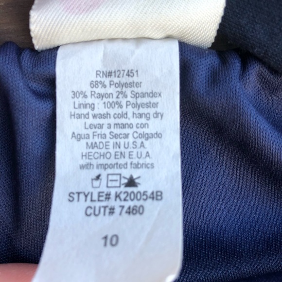 Girls Navy Rose Bud Sleeveless High-Low Dress - Picture 7 of 7